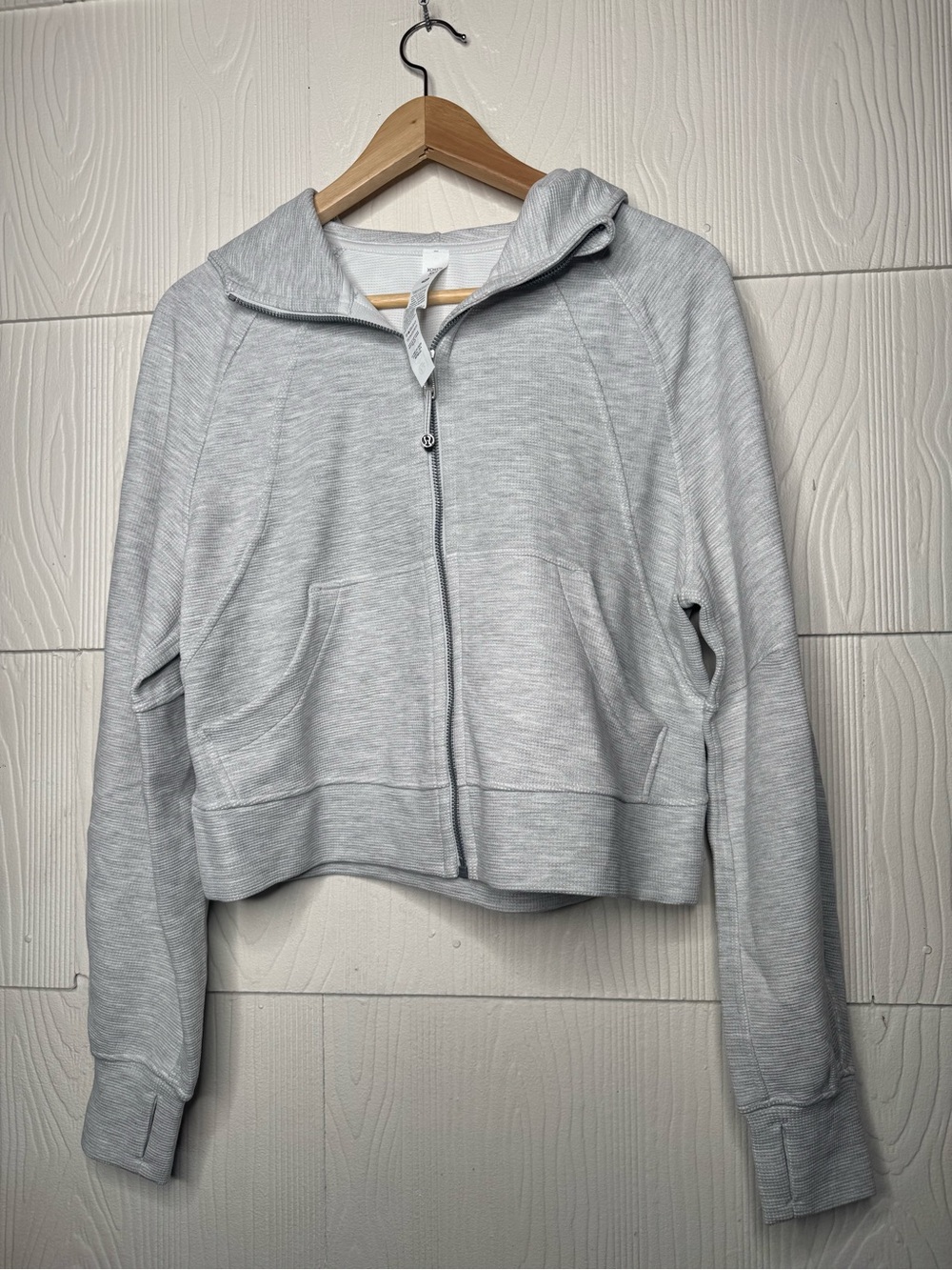 lululemon athletica Light Gray Cropped Zip Hoodie